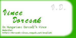 vince dorcsak business card